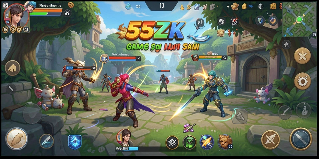 Screenshot menunjukkan gameplay seru dan menyenangkan dari 555ZK.
