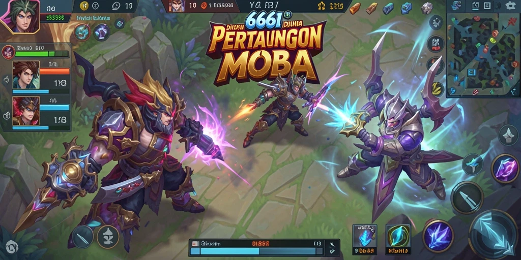 Screenshot gameplay 666I menampilkan aksi seru dalam arena MOBA.
