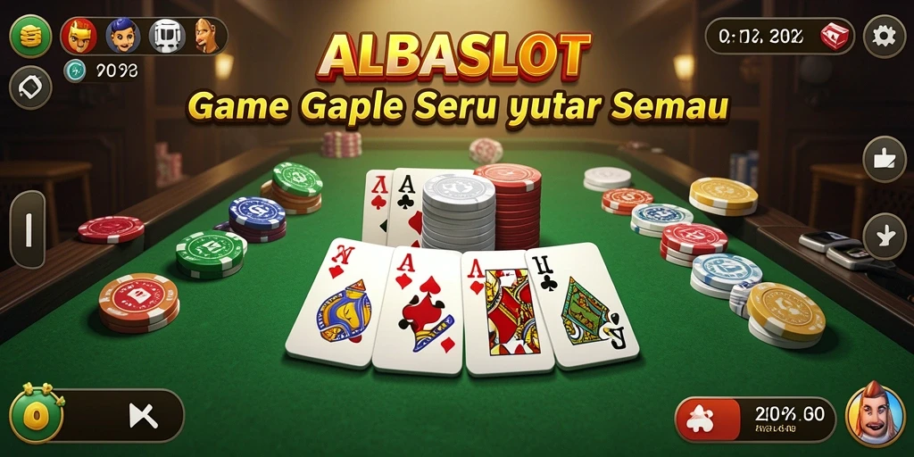Tampilan menarik dari gameplay Gaple di ALBASLOT.