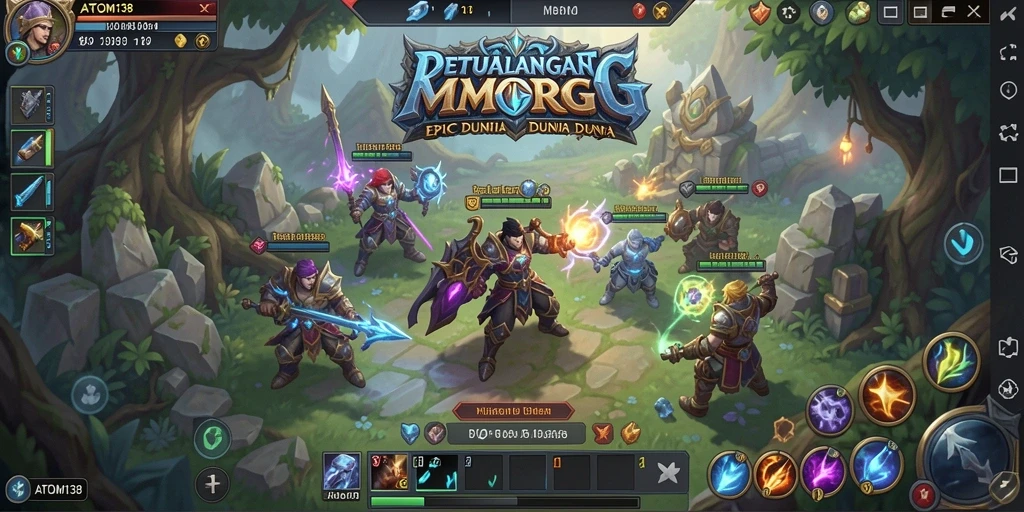 Tampilan gameplay ATOM138 yang menakjubkan di dunia MMORPG.