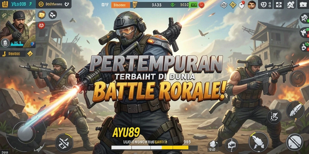 Screenshot gameplay AYU89 menampilkan aksi seru di dunia Battle Royale.