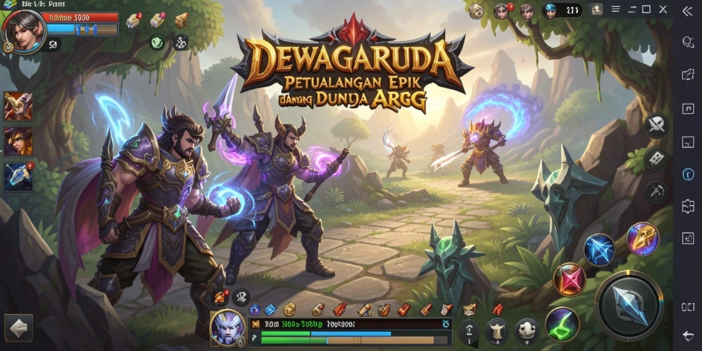 Gameplay <strong>DEWAGARUDA</strong> yang epik dengan pertarungan yang mendebarkan.