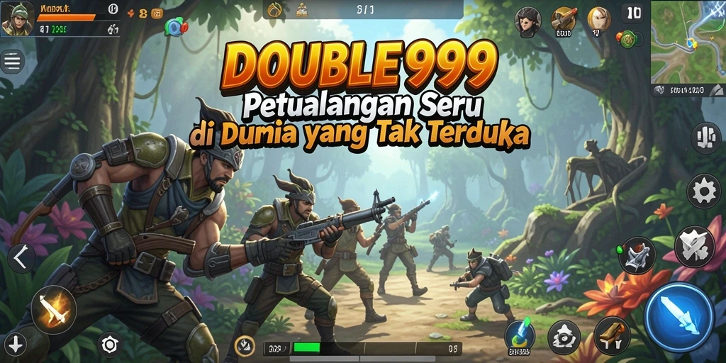 Screenshot gameplay DOUBLE999, menampilkan aksi petualangan yang mendebarkan.
