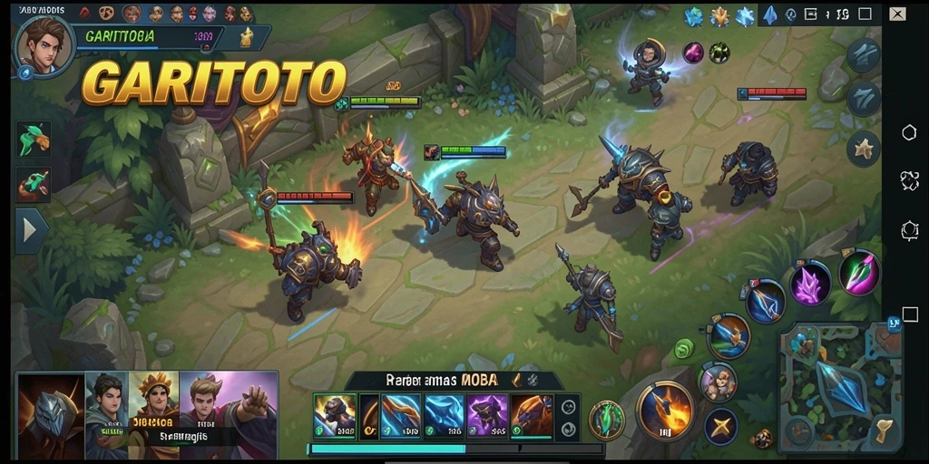 Tampilan gameplay seru dalam GARITOTO saat pertempuran berlangsung.