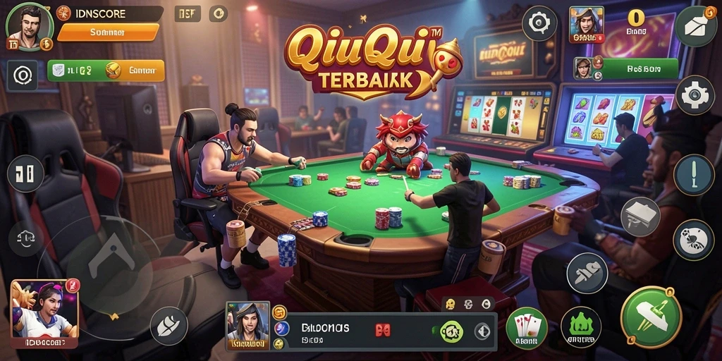 Tangkapan layar gameplay QiuQiu yang mendebarkan di IDNSCORE.