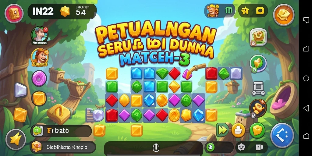 Gameplay Match-3 seru dengan berbagai tantangan menarik.