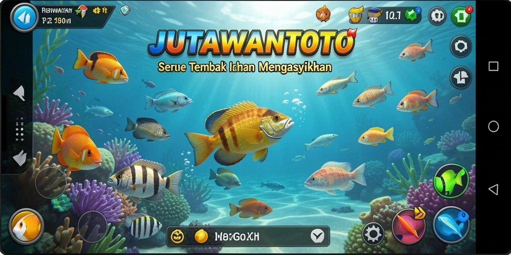 Screenshot JUTAWANTOTO menampilkan gameplay Tembak Ikan yang mengasyikkan.