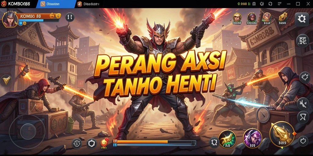 Screenshot dari permainan KOMBO88 menampilkan gameplay aksi intens.