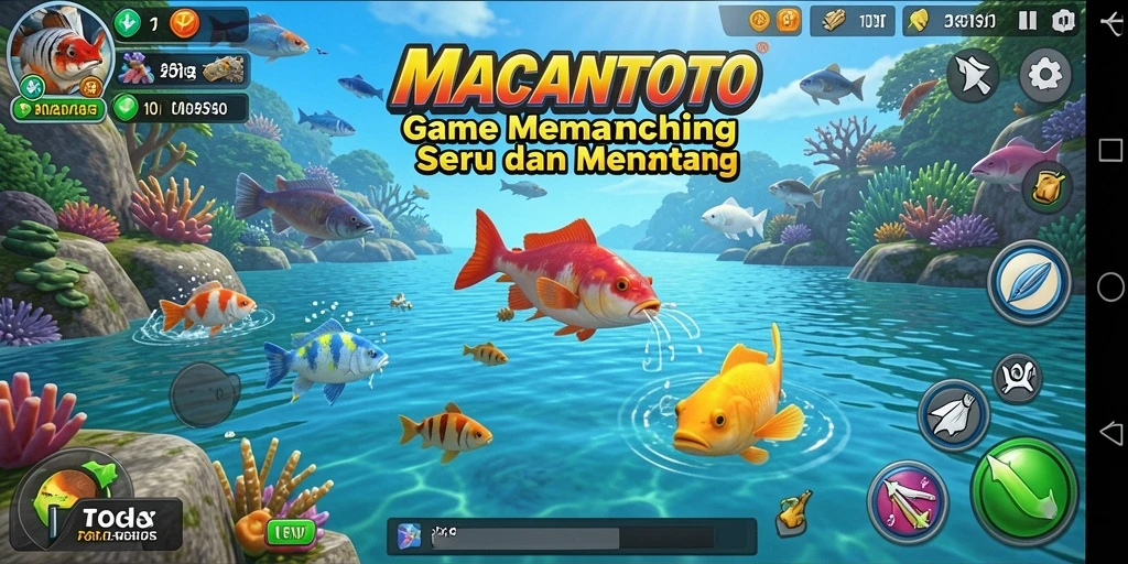 Tampilan memikat dari gameplay memancing di MACANTOTO.