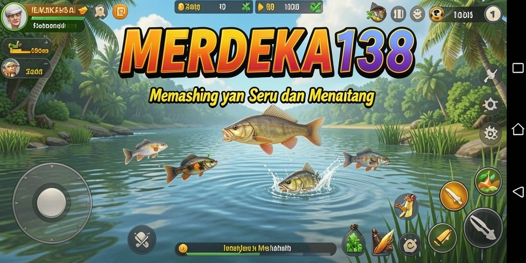 Tampilan gameplay menegangkan dalam MERDEKA138 dengan beragam ikan menunggu untuk ditangkap.