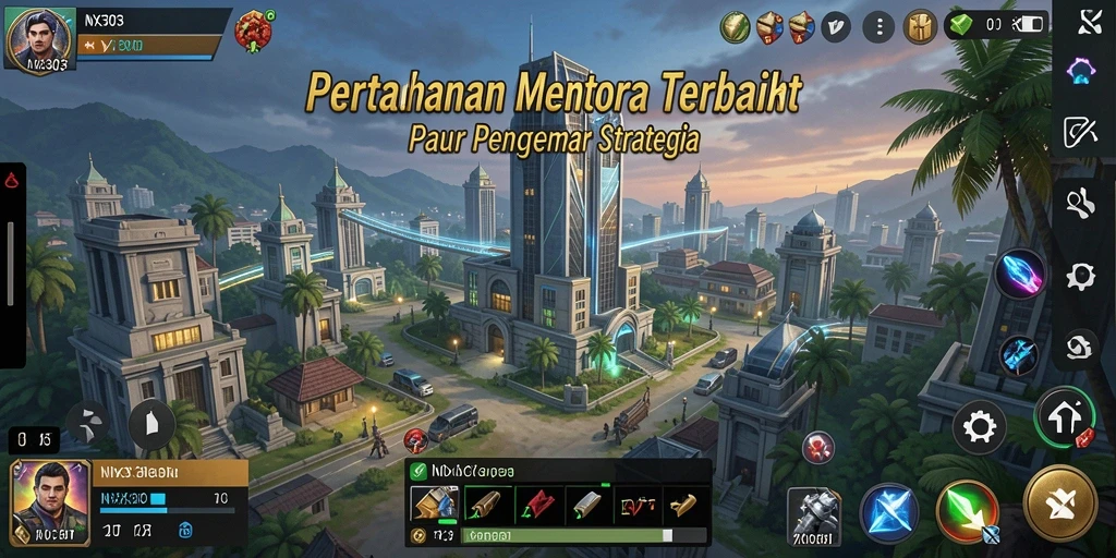Tangkapan layar utama NX303 menunjukkan gameplay seru Tower Defense.