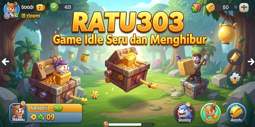 Tangkapan layar gameplay RATU303, menunjukkan karakter berkembang dengan otomatis.