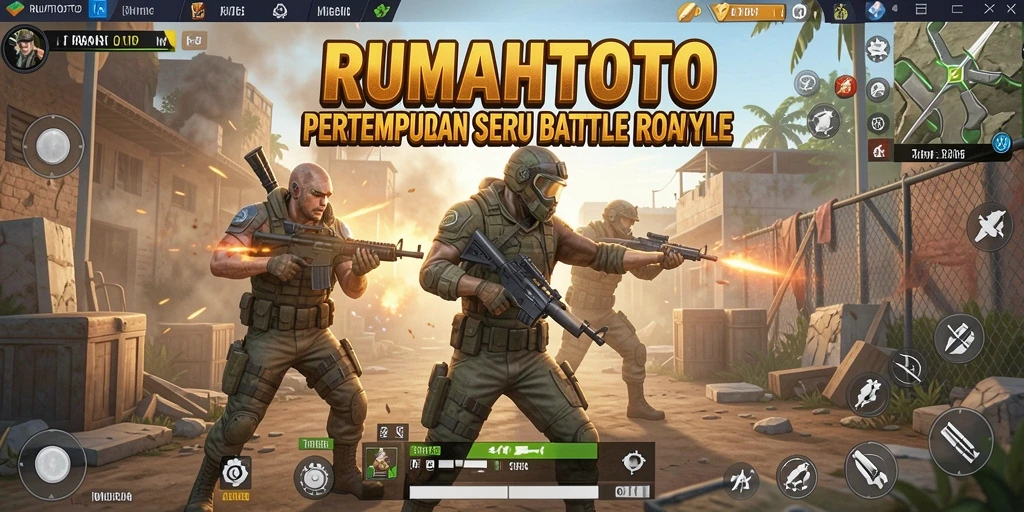 Tangkapan layar gameplay RUMAHTOTO menampilkan aksi pertempuran intens.