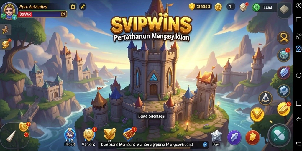 Tampilan gameplay mendebarkan dari SVIPWINS dengan strategi Tower Defense.